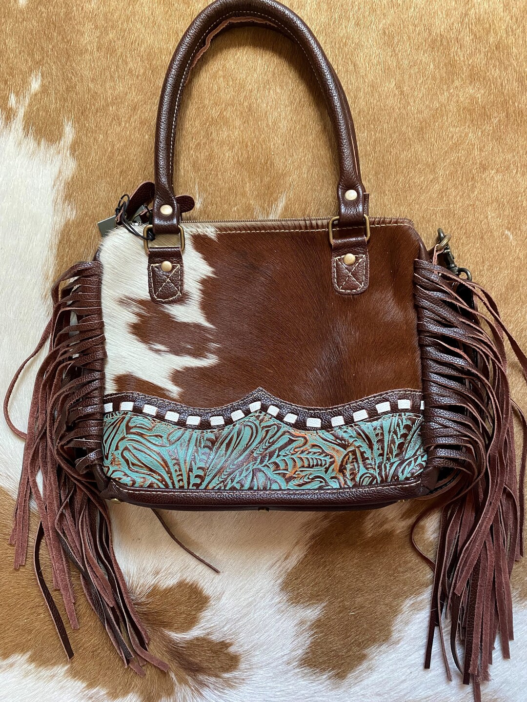 Myra Conceal Carry Leather and Hide Bag Western Purse Etsy