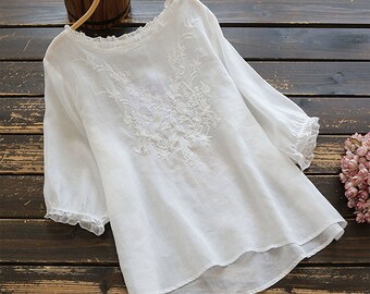 Women's Vintage Floral Printed Lace Shirt Long Sleeve Blouses Tunic Tops AUS Women's Vintage Floral Printed Lace Shirt Long Sleeve Blouses Tunic Tops AUS