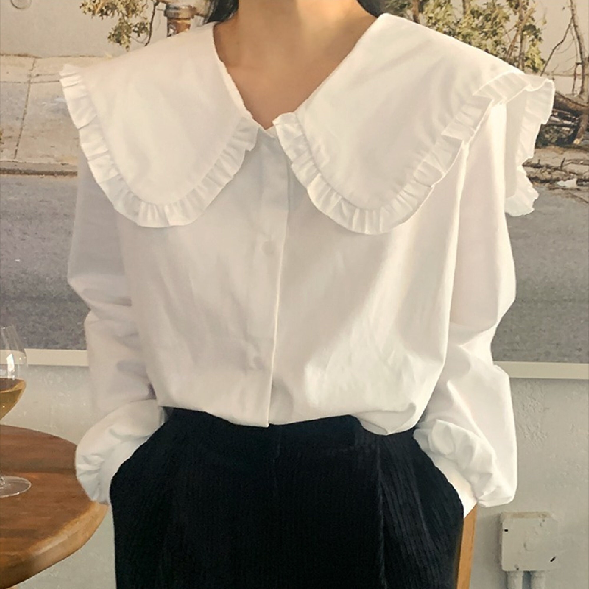 blusas con olanes abajo