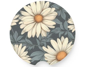 Retro Daisy - Posavasos de coche de esteatita