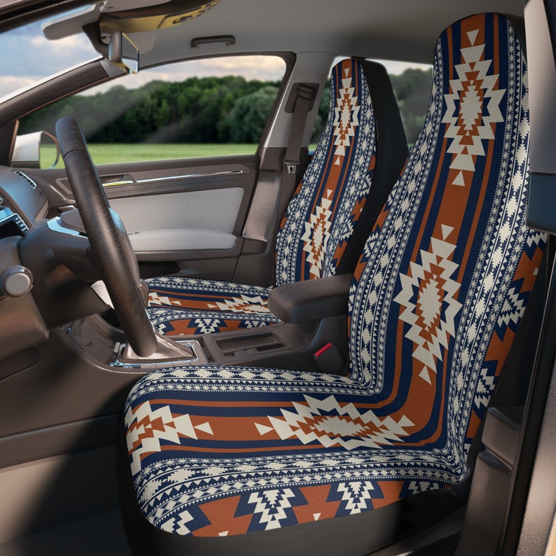 (Custom Personalised) Vanuatu Malampa Province Tribal Pattern Car Seat Covers - LT12
