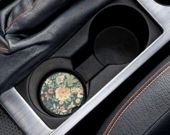 Sottobicchiere/rivestimento assorbente per portabicchieri in pietra saponaria con motivo floreale vintage