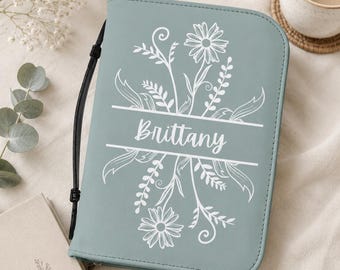 Copertina per Bibbia personalizzata con nome / Custodia per Bibbia personalizzata per donne e ragazze / Regalo cristiano floreale /