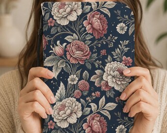 Copertina per Bibbia in stile cottagecore botanico vintage / Organizzatore di Scritture con cerniera