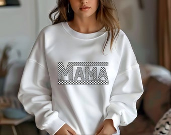 Retro Kariertes Mama Unisex Sweatshirt - Trending auf Etsy - Beliebte Artikel