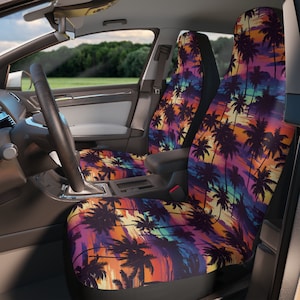 Hawaian Sunset Car Seat Covers - Tropical Sunset Palm Trees - Trending on Etsy - Popular Item