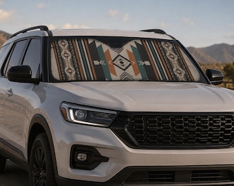 Parasole per auto con motivo azteco del sud-ovest / Copertura per parabrezza tribale
