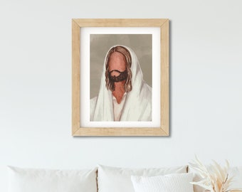 Jesus Christ Wall Art | Jesus Watercolor | Nursery Art | Minimalist Wall Art | Minimalist Christ Art | Wall Art | Faceless Artwork |