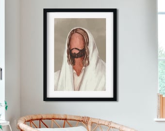 Christ Artwork | Religious Artwork | Jesus Christ Artwork | Faceless Artwork | Religious Art | Watercolor Painting | Watercolor