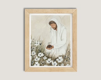 Not Forgotten | Religious Artwork  | Religious Art | Christian Art | Religious Watercolor | Utah Artist | Lyric Page | Forget me not flower