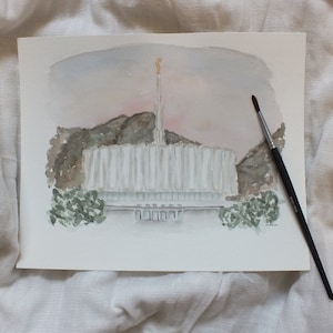 Provo Temple Print | Temple Watercolor Print | LDS Temple Art | Minimalist Artwork | Religious wall decor | Minimalist Wall Art | LDS temple