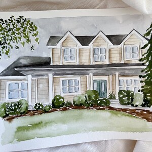 Custom Home Portrait | Christmas Gift for Mom | Customized Watercolor Portrait | Customized Home Portrait | Custom Watercolor House Portrait
