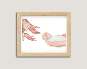 Christ Artwork | Infertility Artwork | Miscarriage Artwork | Faceless Artwork | Religious Art | Watercolor Painting | Watercolor