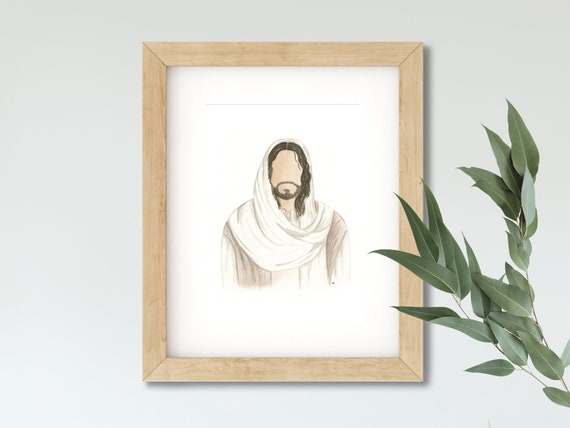 Christ Artwork Religious Home Decor Minimalist Artwork Jesus