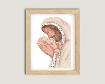 Christ Artwork | Loss Art | Infertility Artwork | Faceless Artwork | Religious Art | Watercolor Painting | Watercolor | Miscarriage Art