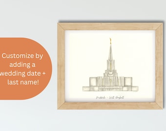 Jordan River Temple | Temple Watercolor | Temple Art LDS | LDS Home Decor | Utah Watercolor | Temple Painting | Provo UT Temple Art