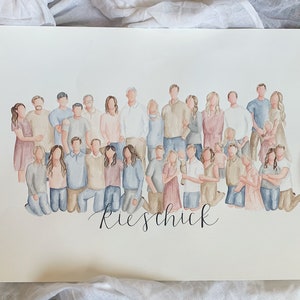 Custom Family Portrait Couple Watercolor Personalized Portrait Personalized Gifts Gift for her Custom Couple Portrait Family image 7