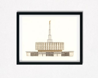 Provo Temple | Temple Watercolor | Temple Art LDS | LDS Home Decor | Provo Temple | Utah Watercolor | Temple Painting | Provo UT Temple Art