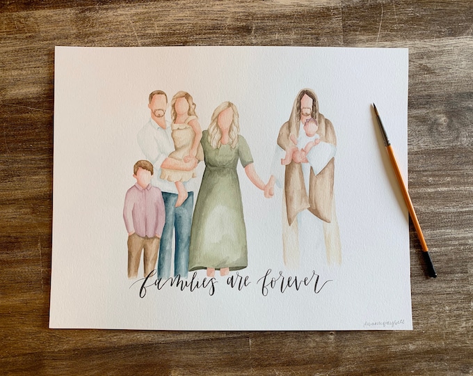 Custom Family Portrait | Couple Watercolor | Personalized Portrait | Personalized Gifts | Gift for her | Custom Couple Portrait | Family