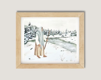 Within Winter | Watercolor Painting | Faceless Watercolor Art | Religious Artwork | He is Risen | Christ Painting | Latter Day Saints |