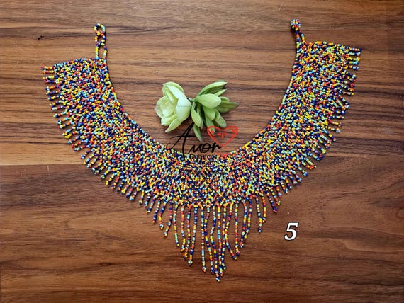 Beaded Bib Collar Necklace: Indigenous Huichol Jewelry