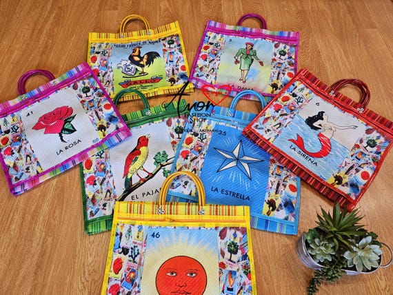 Loteria Mexican Market Bags / Bolsas Mercado Bag Malla de Mandado o RegalitosMexicanos