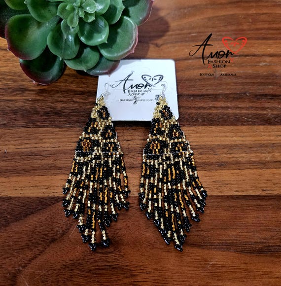 Dangling Beaded Long Chita Earrings