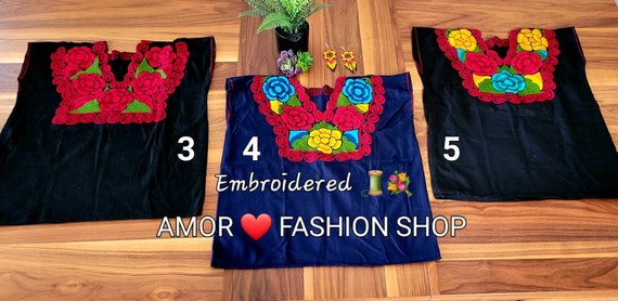 Embroidered Floral Mexican Top: Handcrafted Blusa Artesanal