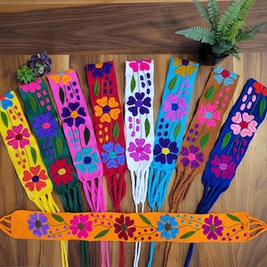 美しいカラフルな自由奔放に生きる手刺繍ベルト サッシュ / Cintos - Fajas Coloridas Bordado a Mano