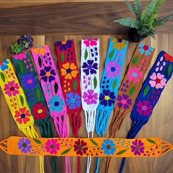Belles ceintures brodées à la main bohèmes colorées Sash / Cintos - Fajas Coloridas Bordado a Mano