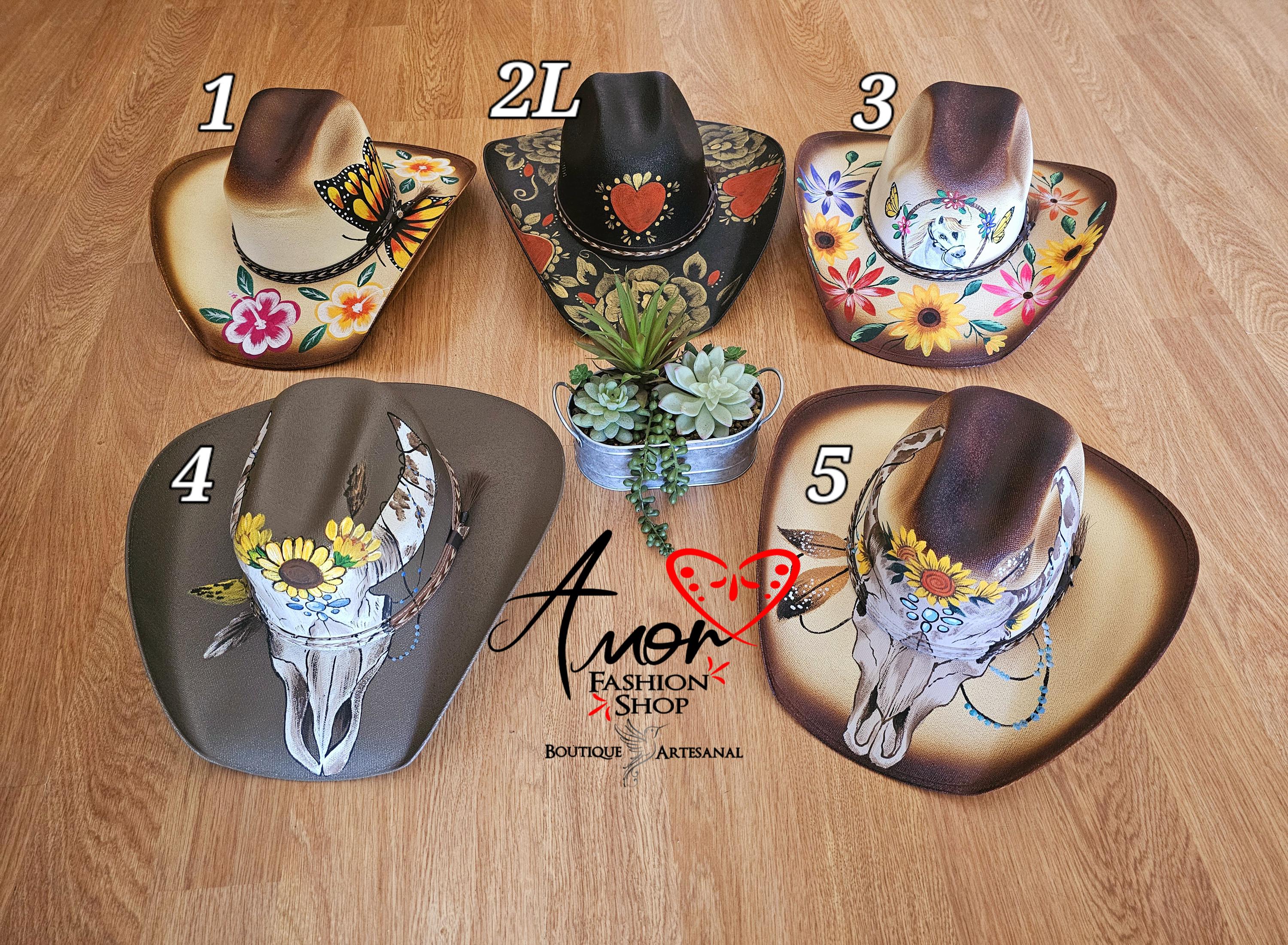 Painted Cowboy Custom Cowboy Hat Embroidery Custom Hand-Painted