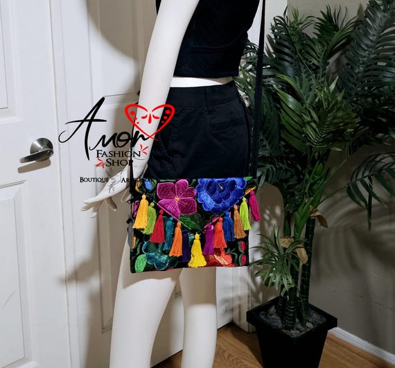 Stylish Embroider Crossbody, Clutch, Boho Shoulder Bag | Bolsa Bordada Carteron Mexicano