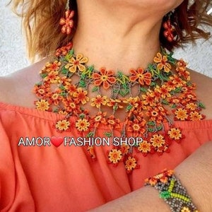 Gorgeous Flower Beaded Necklace SETS - Hermosa Joyeria con Florecitas Artesanal Chaquira Huichol