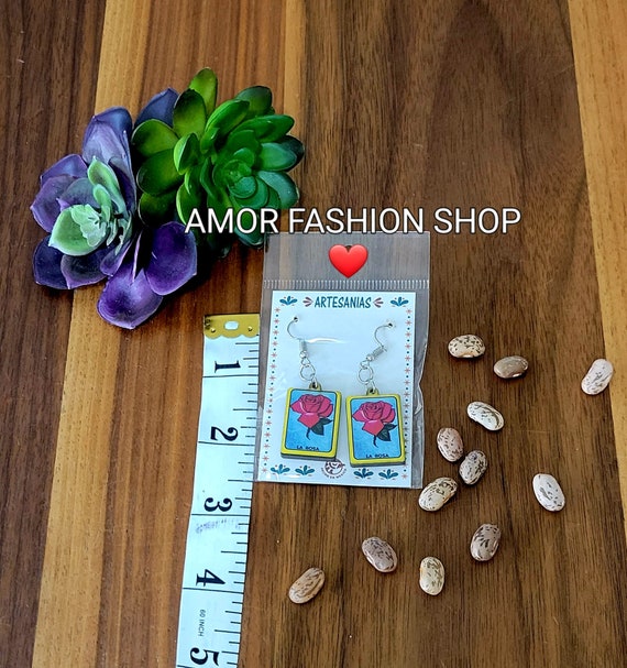 Colorful Loteria Lightweight Wood Earrings / Aretes Loteria de Madera Ligera Mexicanos Artesanal