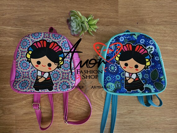 Girls Bolsita Mochila Yute Bag | Bolsa Mochilira Mexicana de Yute para Niñas