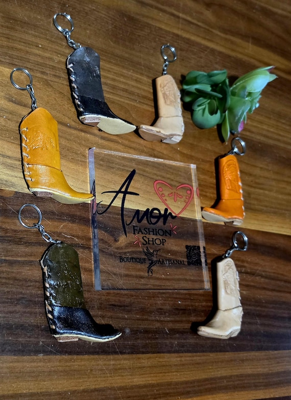 Leather Boot Keychains - Llaveros Botas Vaqueras de Piel