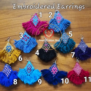 Beautiful hand crafted Colorful Earrings Aretes Coloridos Artesanales
