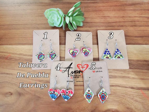 Gorgeous Talavera De Puebla Earrings - Hermosos Aretes Artesanales de Talavera