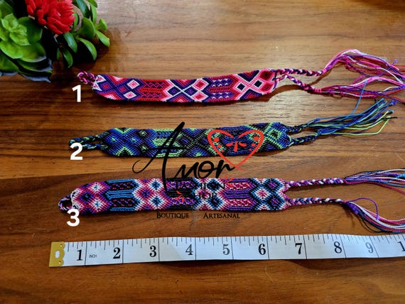 Colorful Unisex Woven Artisan Made Wide Bracelet - Anklet / Bracalete Tobilleras Mexicanas Tijido Hancho Artesanal