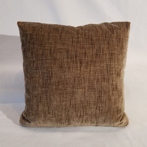 Set of 2 Designer Fabric Square Brown Velvet Crosshatch Throw Pillows -- Remnant Fabric at Deep Discount