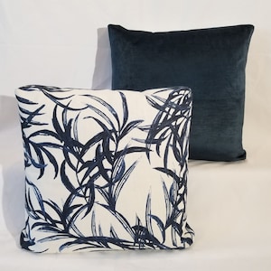 Set of 2 Designer Fabric Square Leaf Print Throw Pillows -- Remnant Fabric at Deep Discount