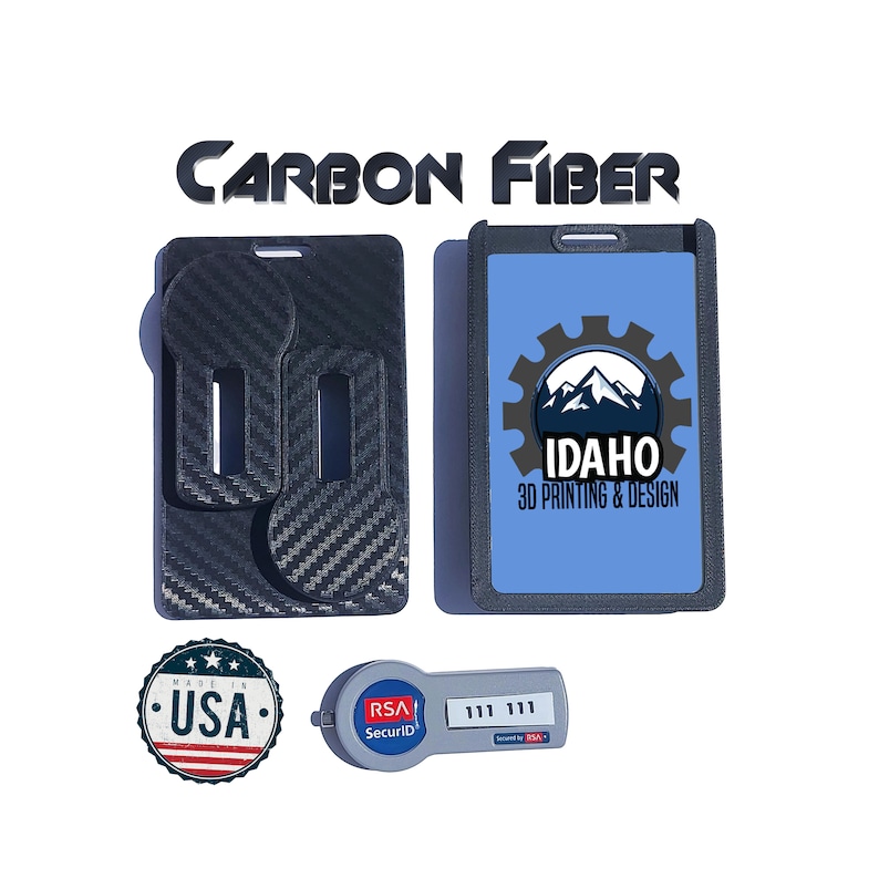 Key Fob Rsa Token Dual RSA Token Holder - 1-3 Badge Slots - Carbon Fiber - Etsy