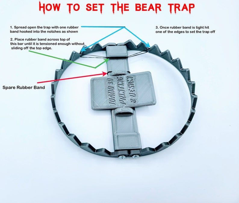 Large 10 Bear Trap Great for Halloween Role Playing Cosplay Kids Toys Prop image 8