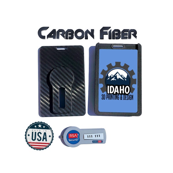 RSA Token Holder - 1-3 Badge Slots - Carbon Fiber - Single