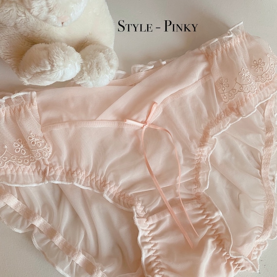 White Lace Lingerie Sexy Cute Romantic Handmade Underwear Panties
