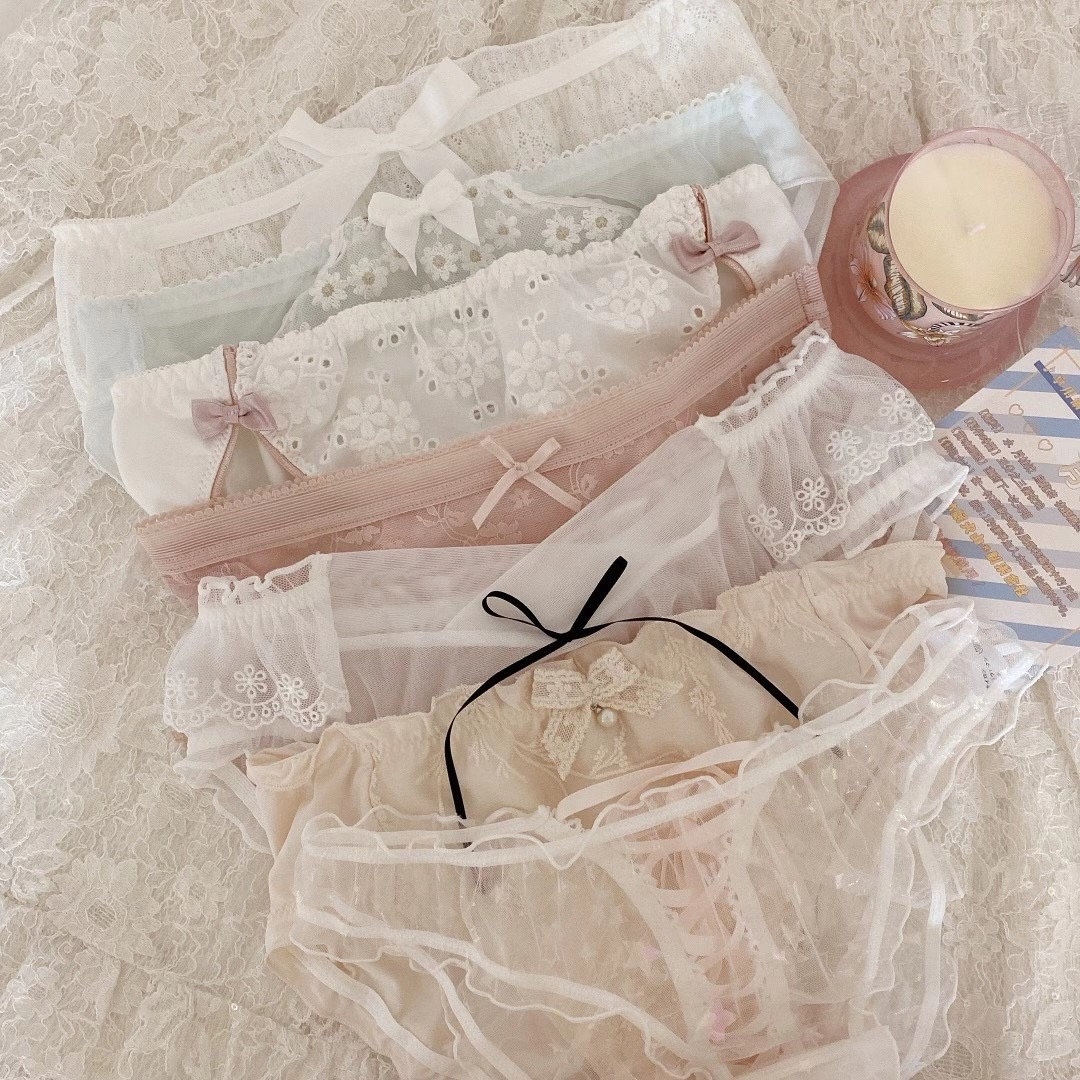 White Lace Lingerie Sexy Cute Romantic Handmade Underwear Panties Pack Gift  Elegant Women Kawaii -  Canada