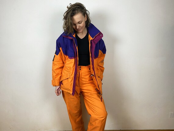 Vintage Ski Suit Orange Two Piece Ski Suit Winter