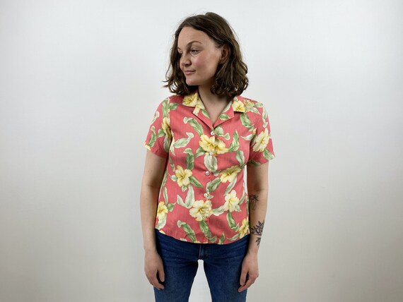 Tommy Bahama Shirt Silk Vintage Woman s Floral Print Blouse
