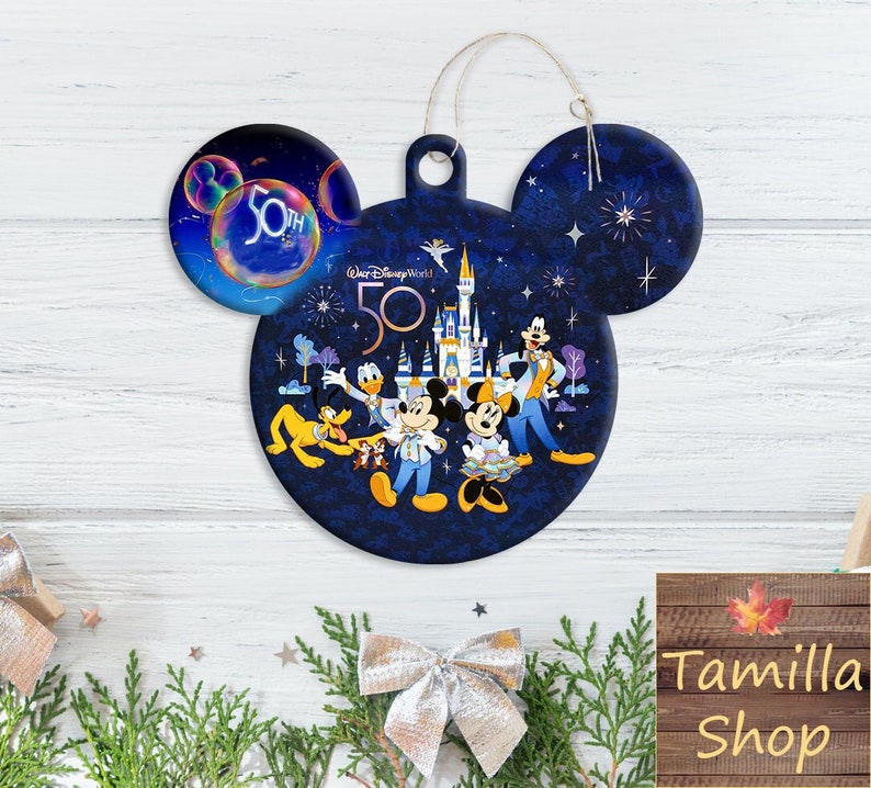 Walt World 50th Anniversary Ornament, 50th Ornament, Christmas Ornament, Mouse Ornament 