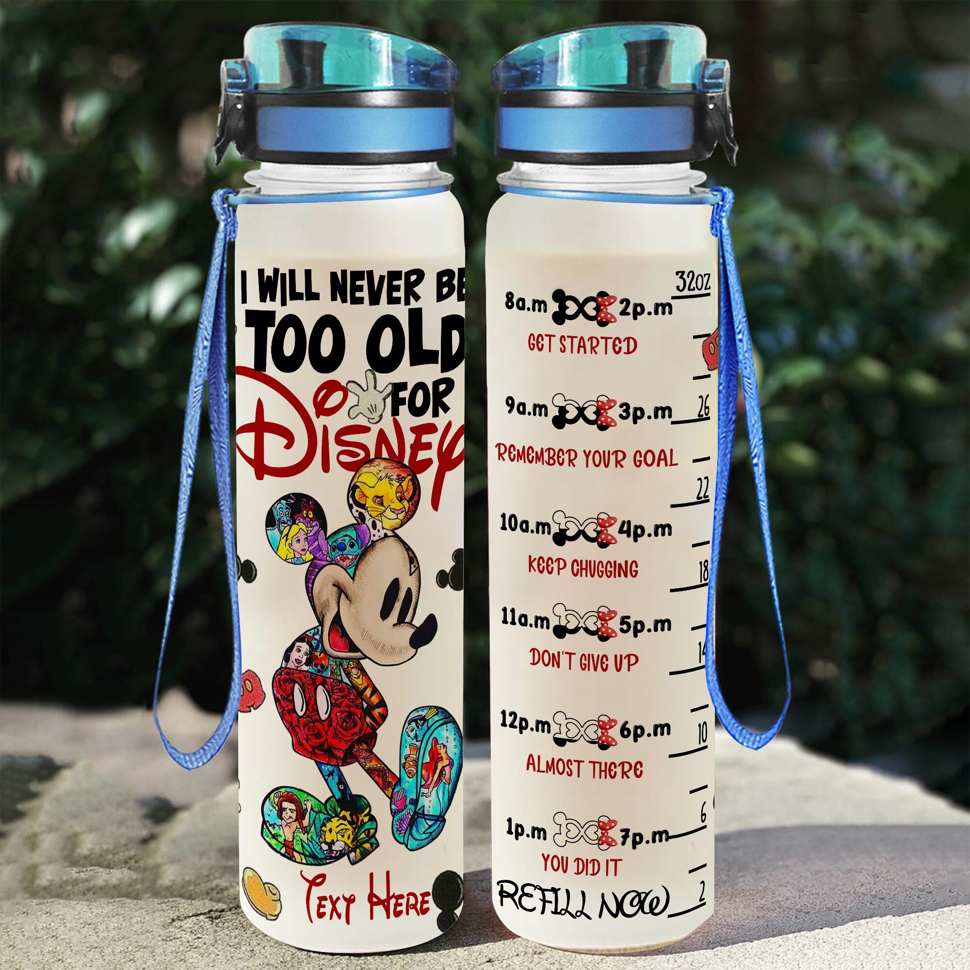 Disney vinyl transfer monogrammed water bottles with Cricut.